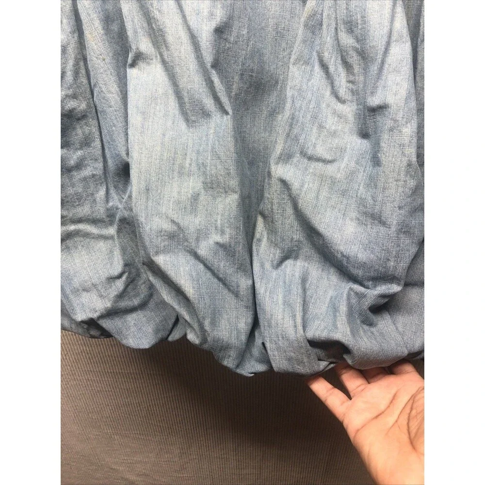H&M Denim Bubble Skirt Size 10 Pockets Stained Thrashed - Picture 3 of 15